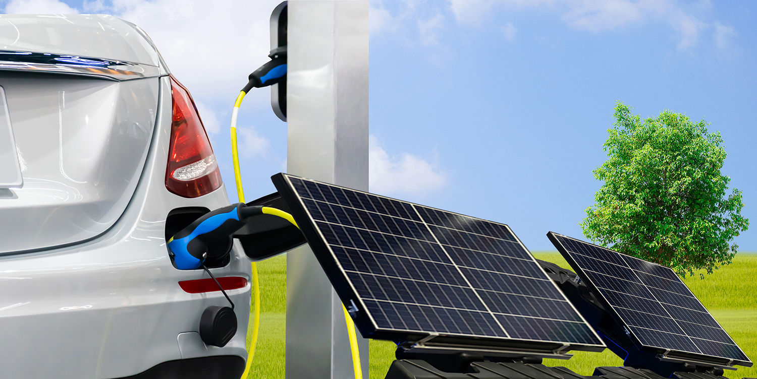 Solar powered electric car charger 